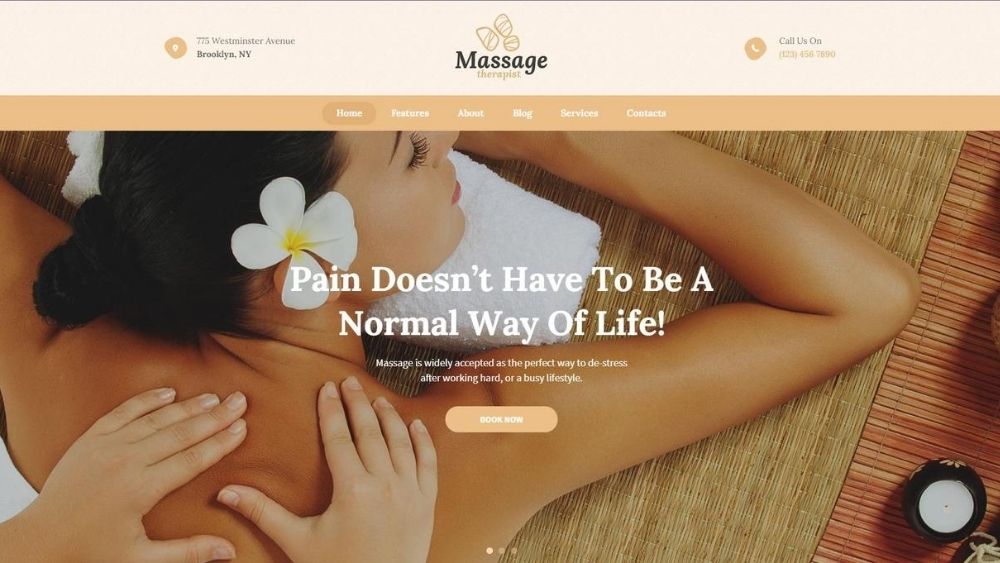 Mẫu thiết kế website cho spa Massage Therapist