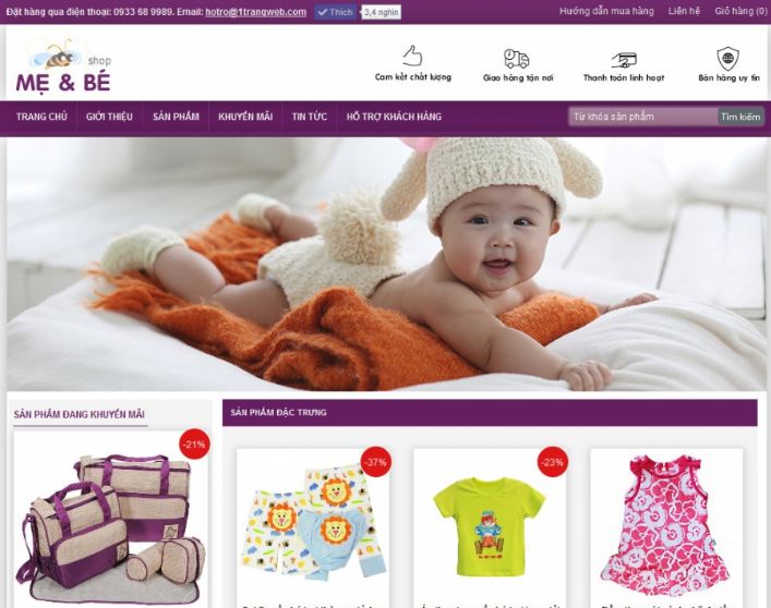 Lợi ích khi thiết kế website bán hàng mẹ và bé