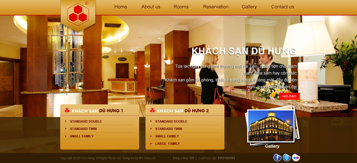 Mẫu website dành cho khách sạn đẹp và chuyên nghiệp