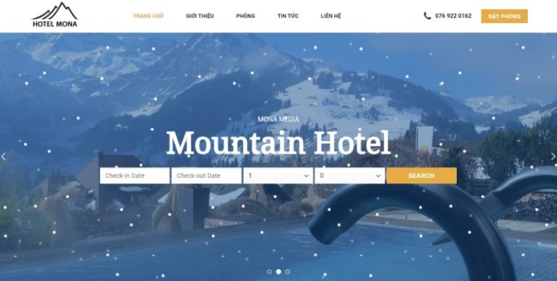 Thiết kế web khách sạn giống mountain
