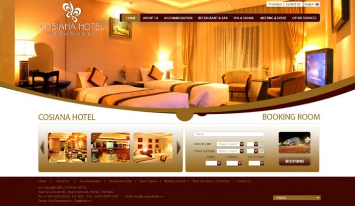 mẫu website khách sạn du lịch