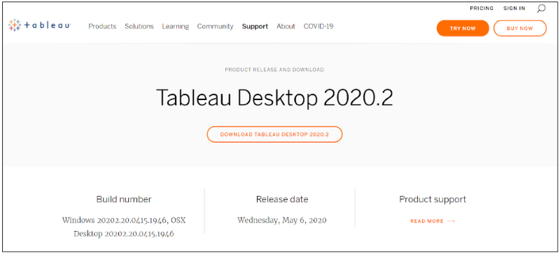 chọn Download Tableau Desktop