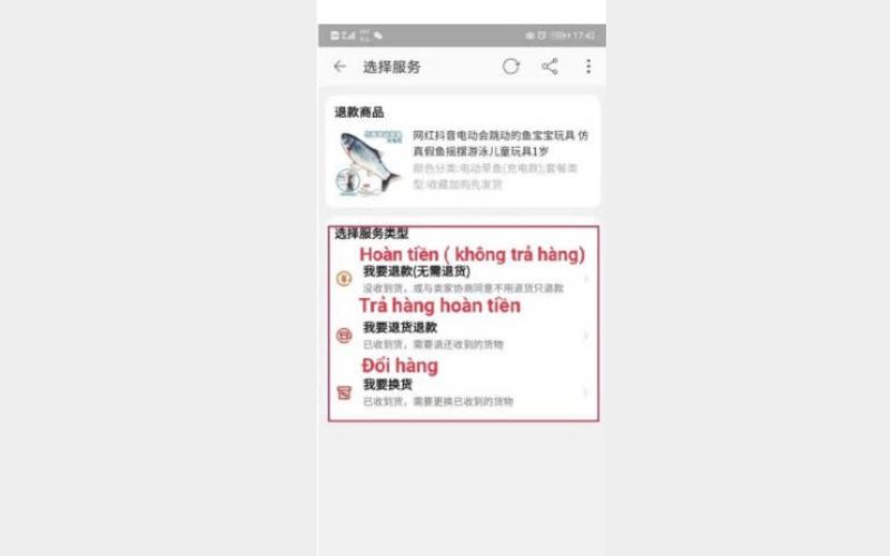 chọn phương thức đổi trả hàng thích hợp